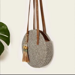 Woven style cabana bag